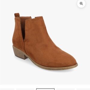 Journee Collection Rimi Block Heel Ankle Boots - Tan